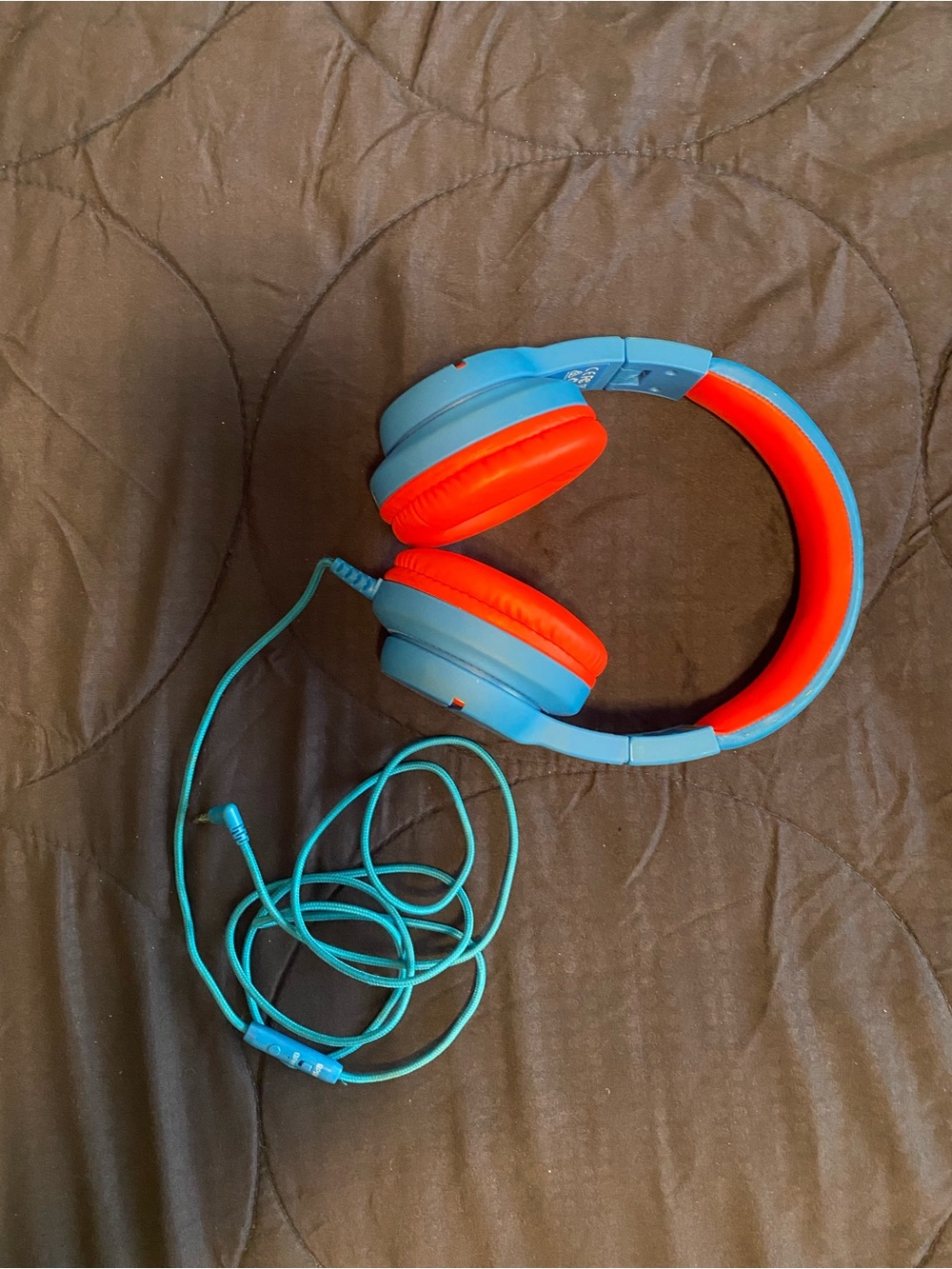 Bright Blue and Orange Wired On-Ear Headphones — Comfortable Everyday Sound